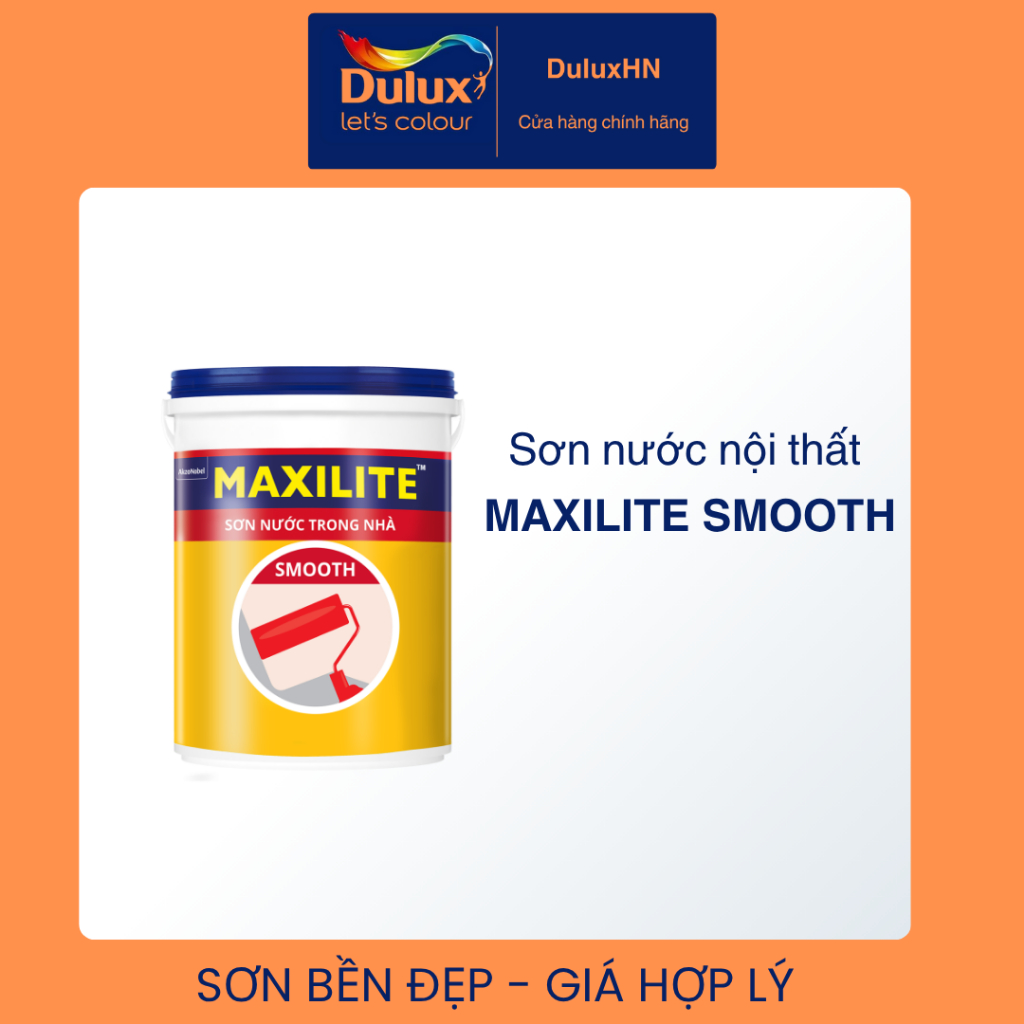 (Tặng kèm chổi quét) Sơn tường nhà Dulux Maxilite Smooth 2L chiết lẻ – Sơn trắng, giá rẻ