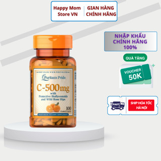  Vitamin C đẹp da Puritan's Pride C500mg giúp sáng da và tăng cường hệ miễn dịch hộp 100 viên của Mỹ 