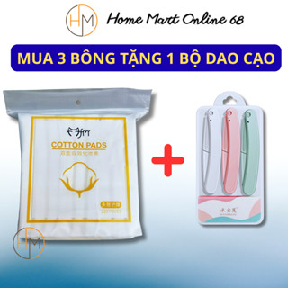  ComBo 3 Gói - Bông tẩy trang 222 miếng 3 lớp Cotton Pads HM68 