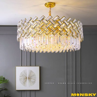 Đèn chùm MONSKY MAOCAI pha lê trang trí nội thất sang trọng, hiện đại kèm bóng LED cao cấp