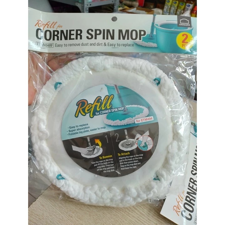 Combo 2 bông lau ETM494RFL thay thế của Bộ lau nhà LocknLock ETM494