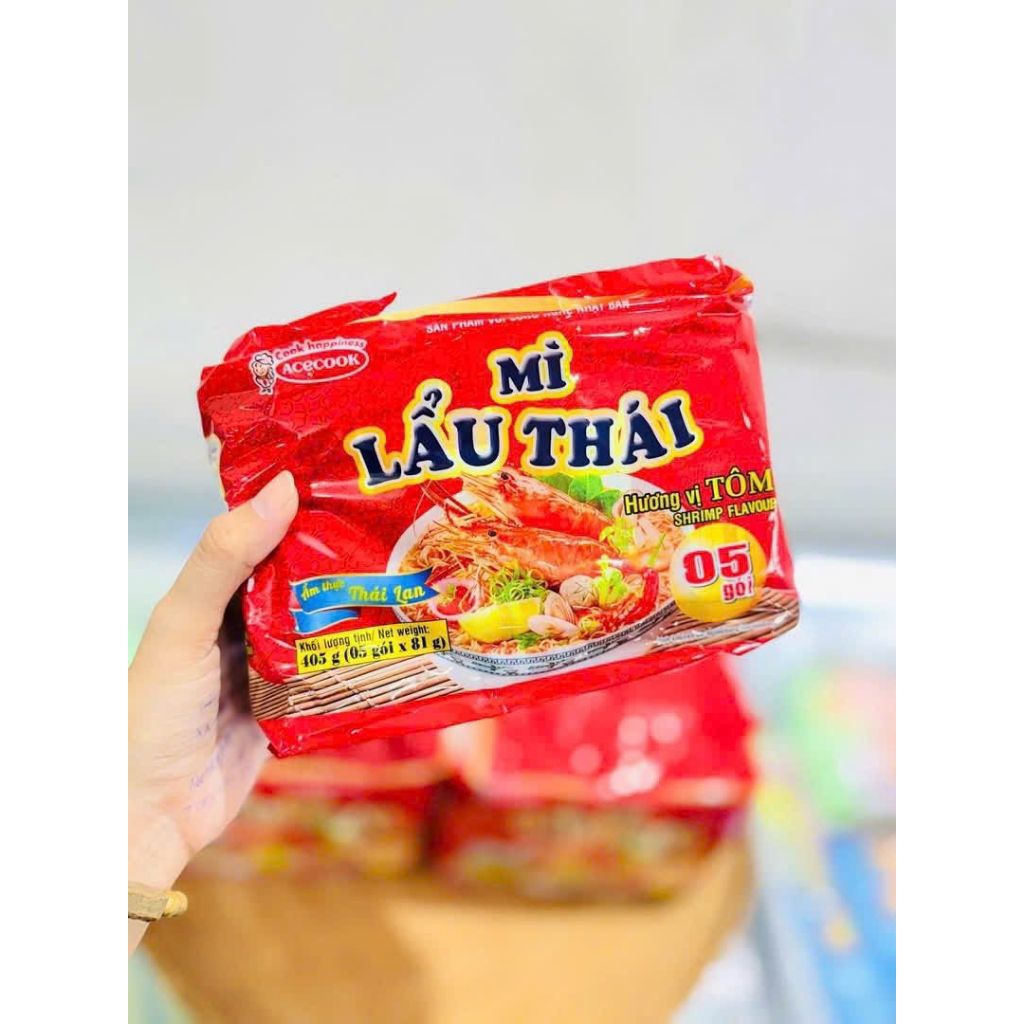 Lốc 5 gói mì lẩu thái Acecook 81g