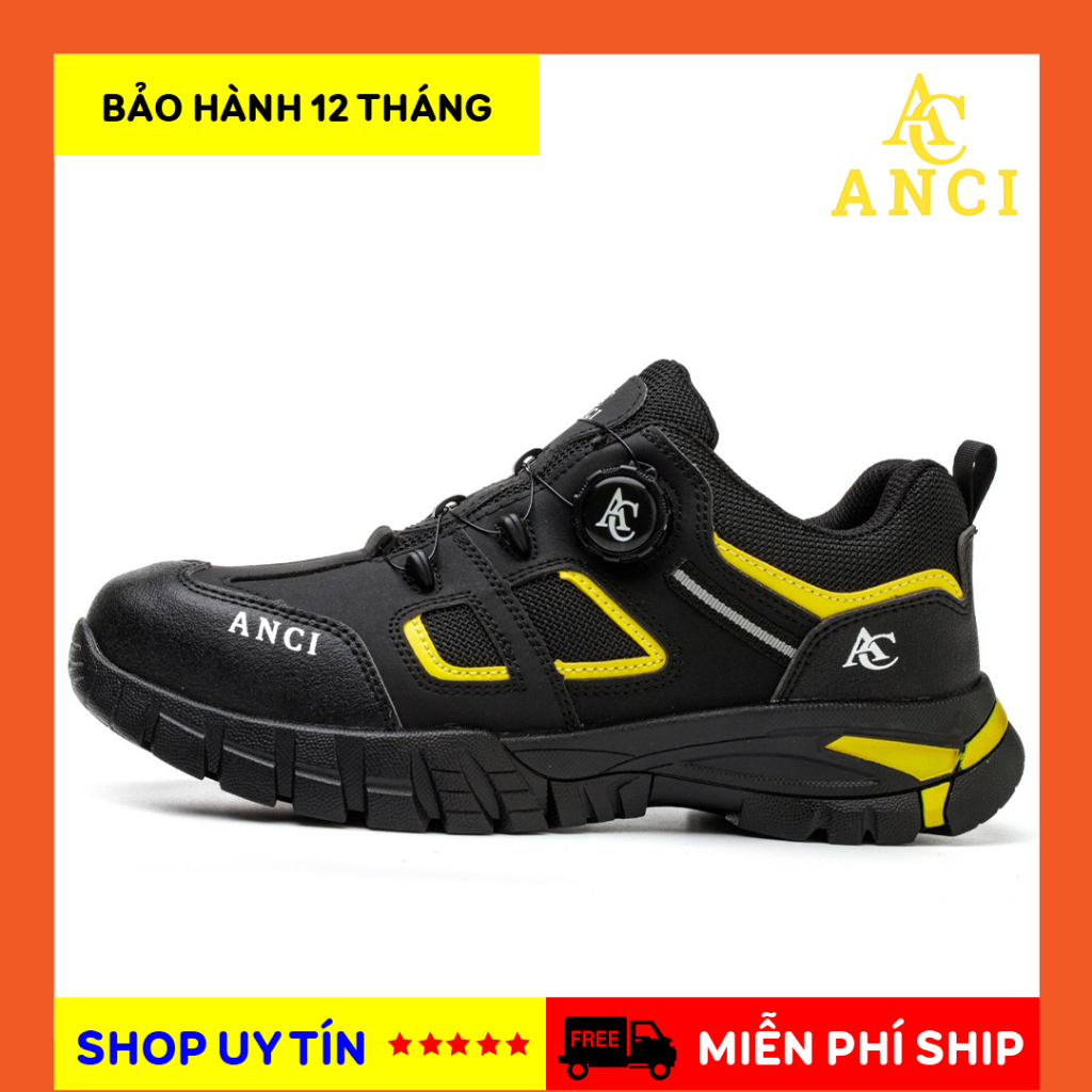 Giày bảo hộ lao động khóa vặn thể thao - ANCI AC01 - chống đinh, chống va đập, chống trơn trượt.