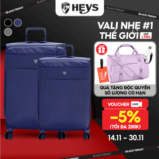 [DEAL HOT NHẤT🔥] Combo 2 Vali Vải Du Lịch Heys Xero Elite 2.0 - Vali Vải Nhẹ Nhất Thế Giới, Bảo Hành Trọn Đời