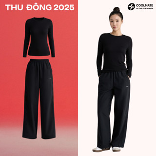  Set Đồ Bộ Thu Đông Nữ Áo giữ nhiệt Exwarm & Quần dài Gió windbreaker thời trang năng động - Coolmate Active For Women 