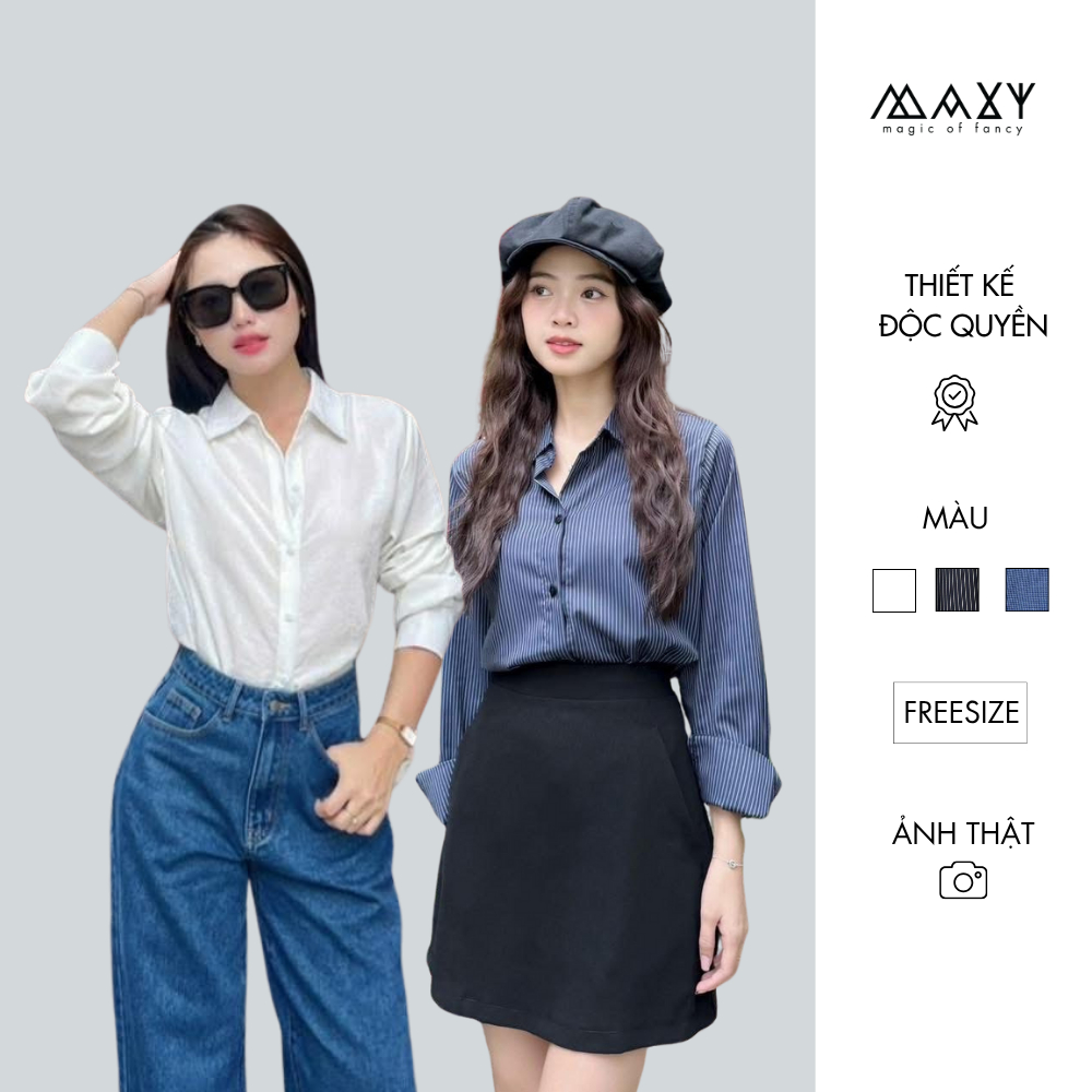 Áo sơ mi nữ Hàn Quốc tay dài Basic Shirt Maxy Workshop