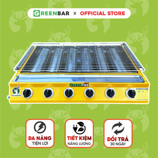  Bếp nướng không khói gas lò nướng khí GREENFIRE 4,6,8 họng làm trà sữa đất nung. thịt nướng hàu ngao 