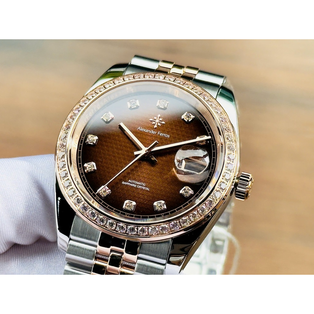 [Chính Hãng 100%] Đồng Hồ Nam Alexander Ferros 8021D/08 (8021) Máy Cơ (Automatic) Kính Sapphiare Mặt