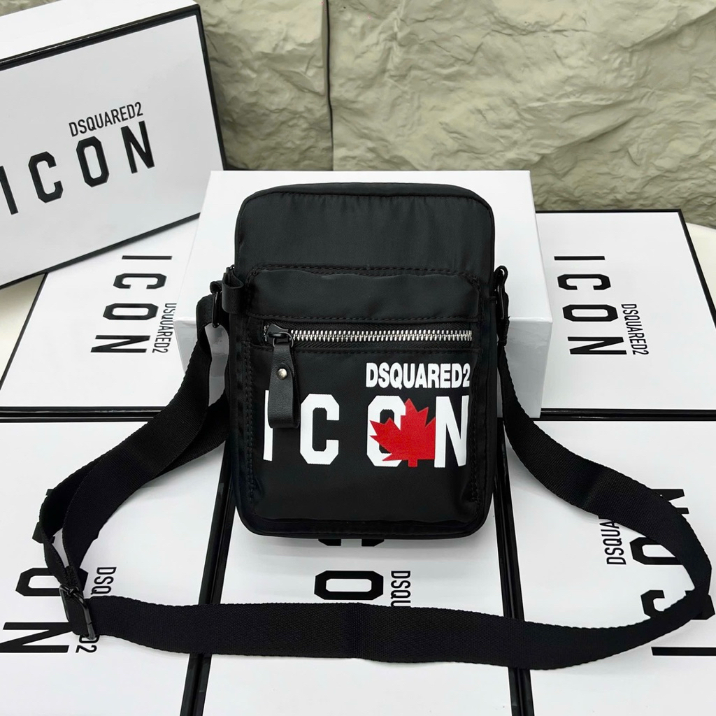 [Full Box] Túi đeo chéo nam nữ Dsq2 icon đính kèm logo lá phong đỏ