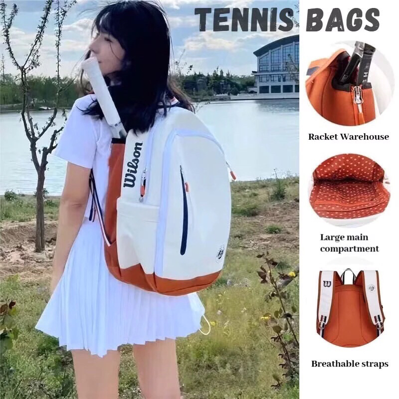 Balo Pickleball Tennis Roland Garros Wilson Trắng Nâu