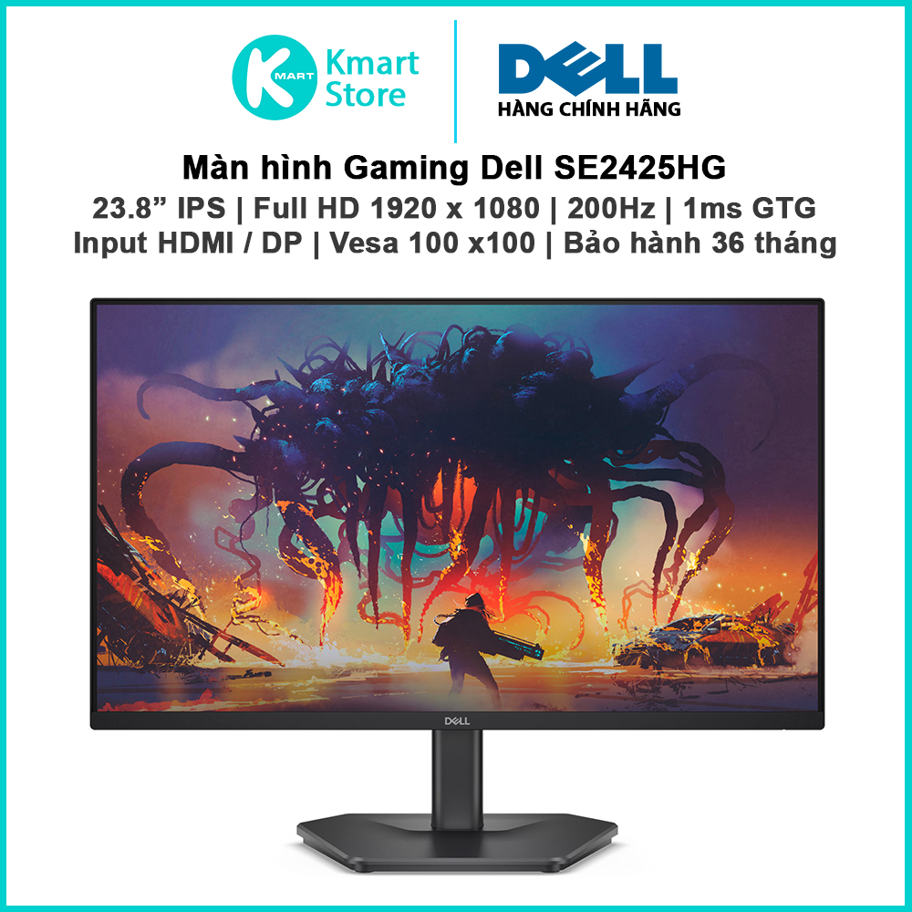 Màn hình Gaming Dell SE2425HG | 2.3" IPS / FHD / 200Hz / 1ms | Input HDMI / DP | Bảo hành 3 năm