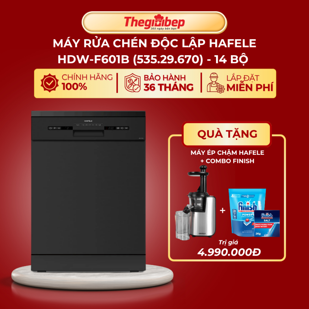 Máy rửa chén độc lập Hafele HDW-F601B (535.29.670)