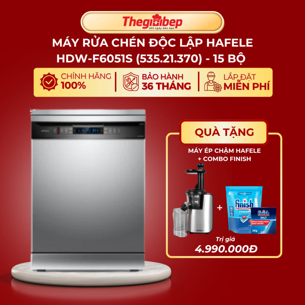 Máy rửa chén độc lập Hafele HDW-F6051S (538.21.370)