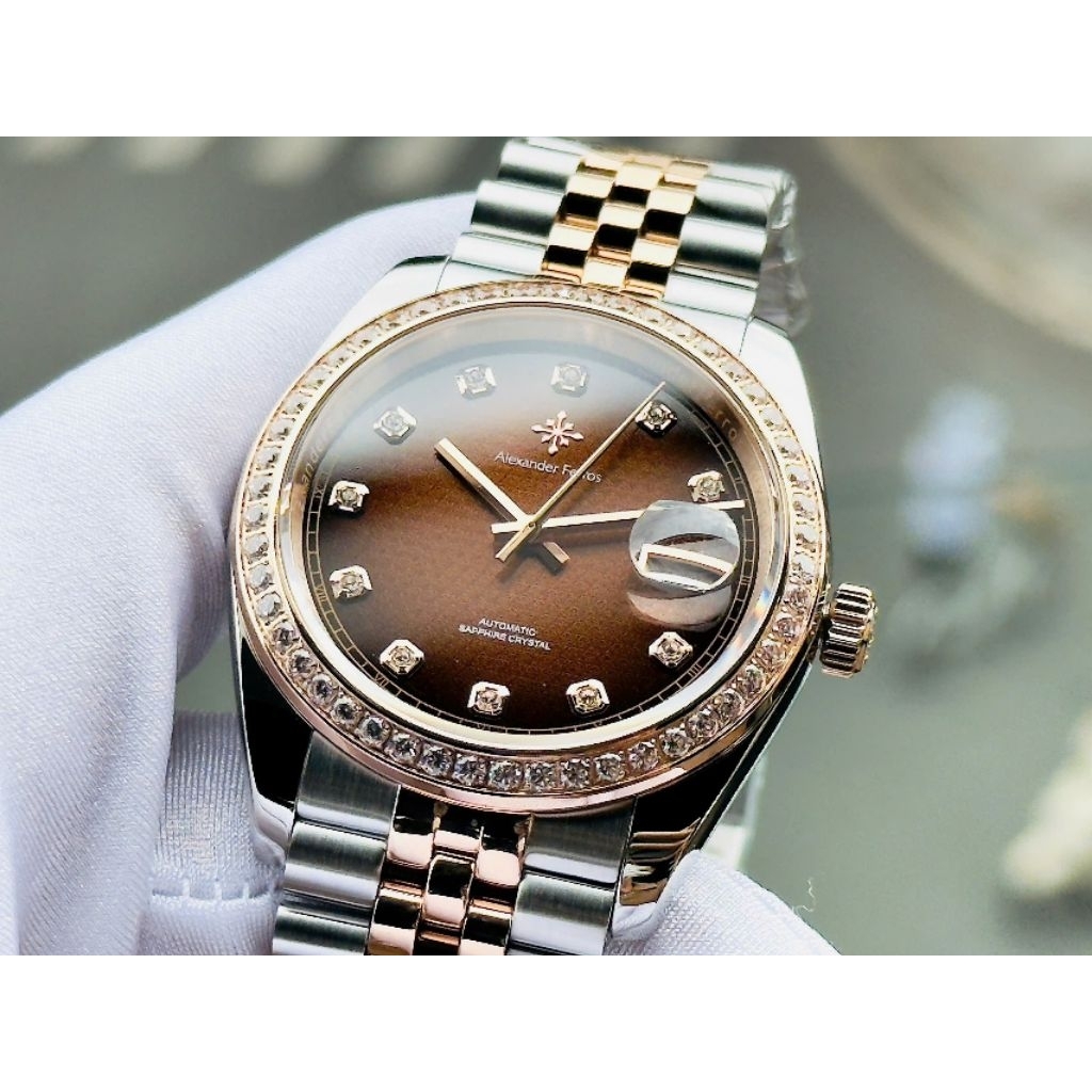 [Chính Hãng 100%] Đồng Hồ Nam Alexander Ferros 8021D/08 (8021) Máy Cơ (Automatic) Kính Sapphiare Mặt