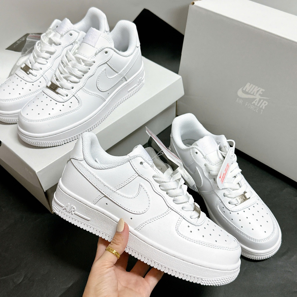 Giày Thể Thao Nike Air Force 1 Trắng – Sneaker Nam Nữ AF1 Full White Bản SC Cao Cấp Kèm Dây Phụ