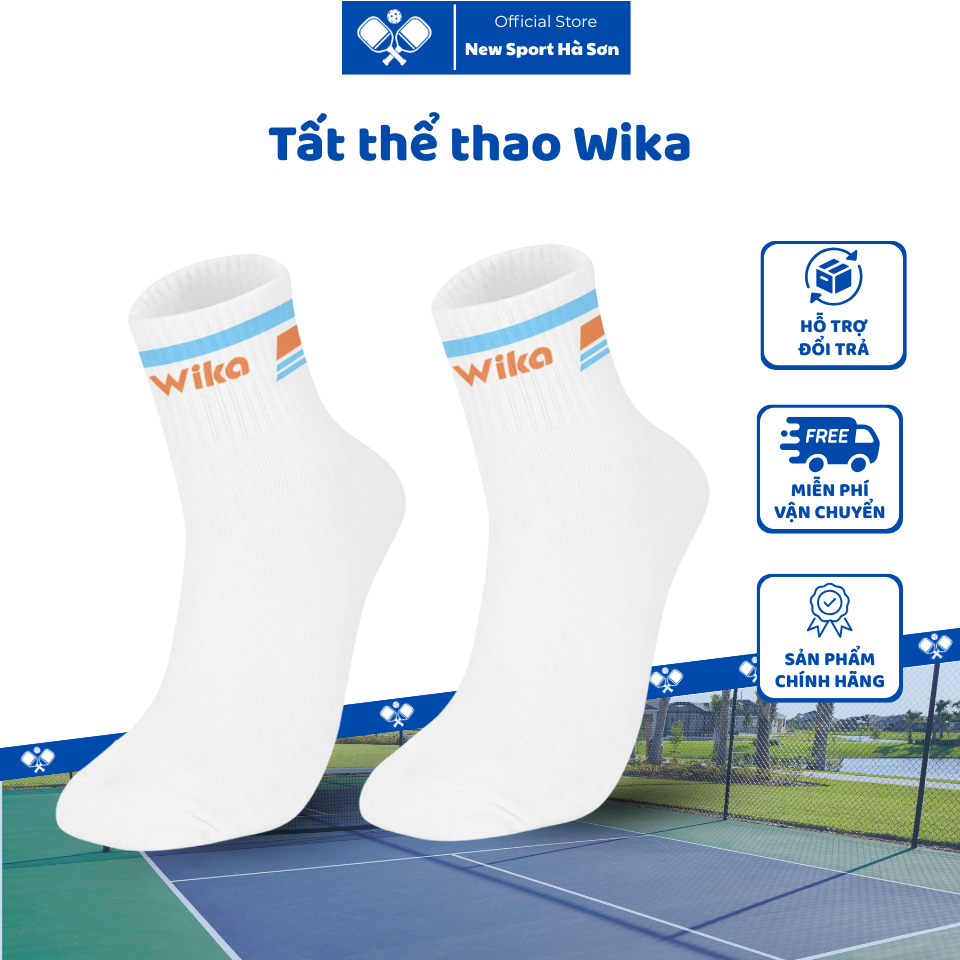 Tất thể thao Wika cotton co dãn, êm ái tốt phù hợp với các môn thể thao