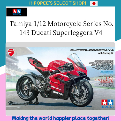 Tamiya 1/12 Motorcycle Series No. 143 Ducati Superleggera V4 with Racing Kit Plastic Model