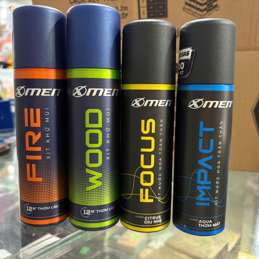 Xịt Khử Mùi Nước Hoa XMen Chai 100ML chọn loại muốn mua Focus, Impact, fire, wood