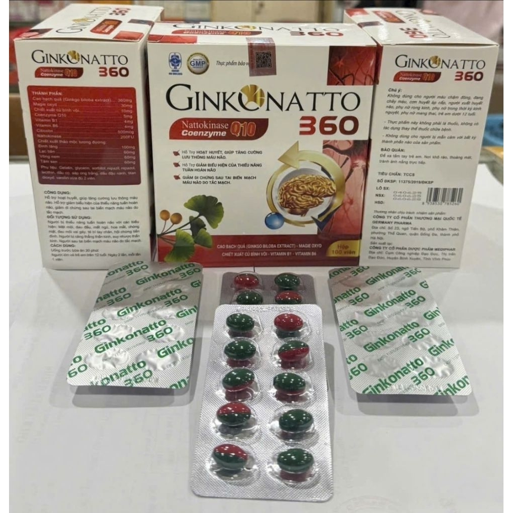 《date 2028》Ginkgo biloba 360mg chonline Q10 hộp 100v