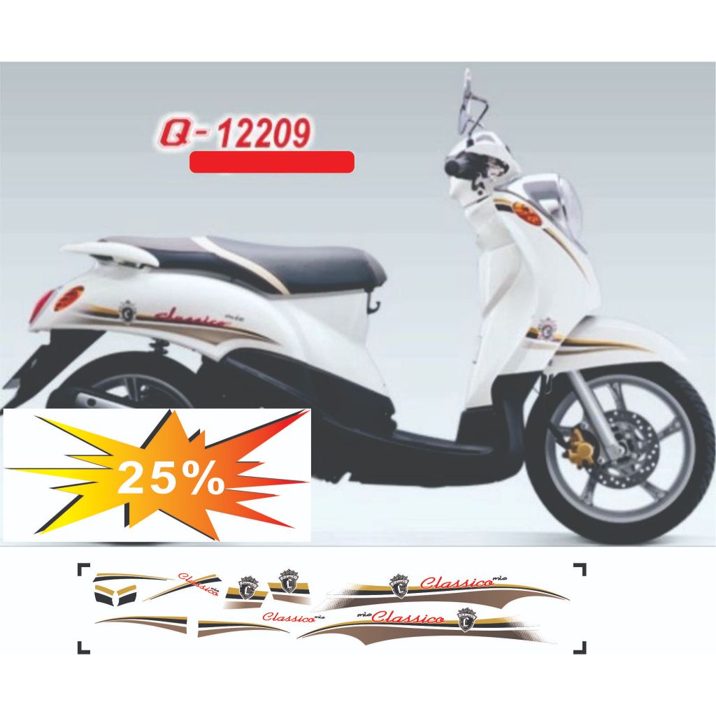 Tem dán xe mio classico  xe trắng , xe bạc . Tem rời 3 lớp bóng đẹp ,cực chất bảo hành màu trọn đời 