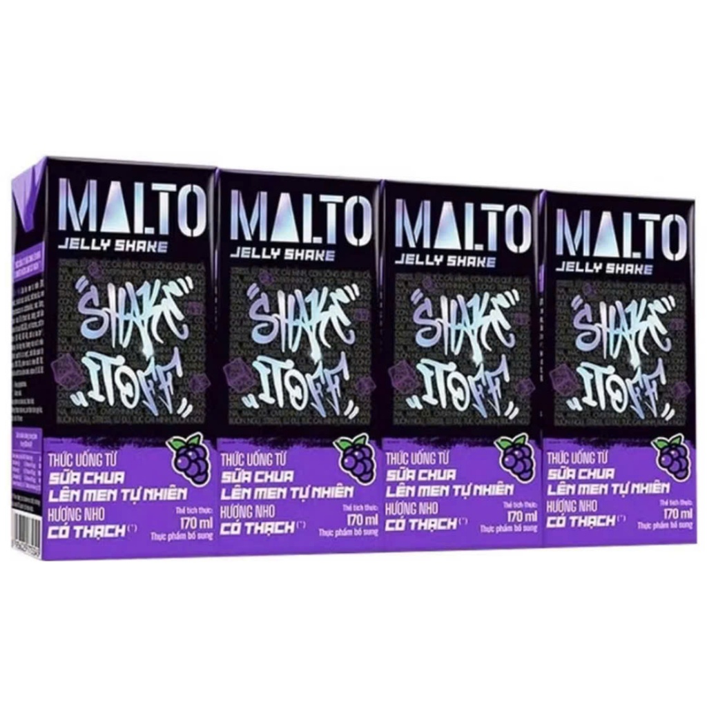[Date  6/2026] Thùng 48 Hộp Sữa chua lên men tự nhiên MALTO Jelly Shake Shake It Off hương nho có th