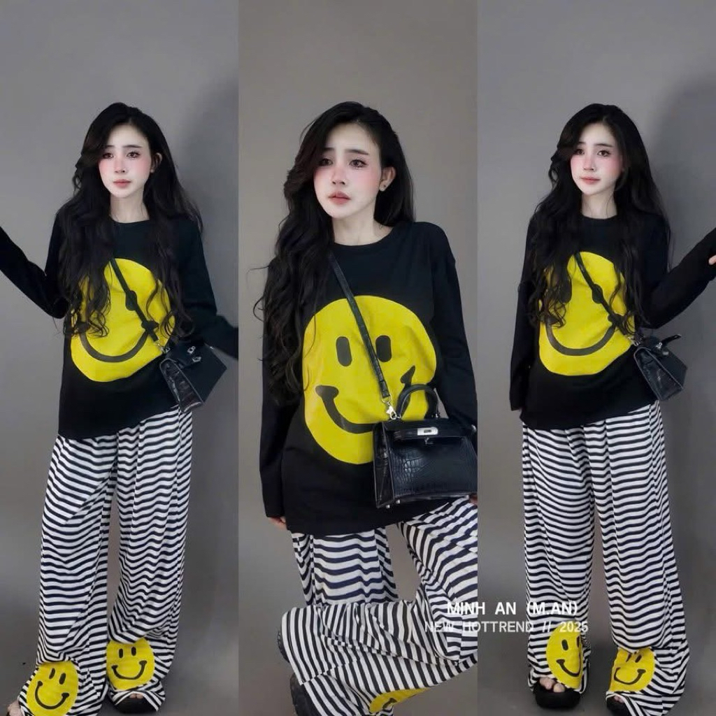 Set Bộ Nữ , Set Bộ Thun Áo Tay Dài Quần Xuông A40