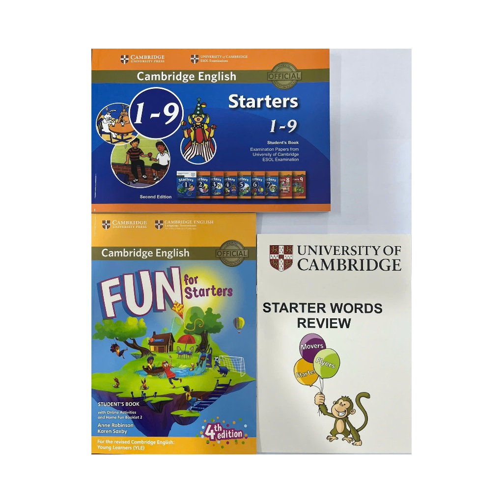 BỘ SÁCH FUN FOR STARTERS + STARTERS GỘP (1-9) + VỞ TỪ VỰNG STARTERS