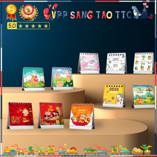  Lịch Để Bàn Mini 2026 Bính Ngọ 6.5x7cm Có Ngày Âm Dương Ghi Chú Lễ Tết Thiết Kế Độc Quyền 