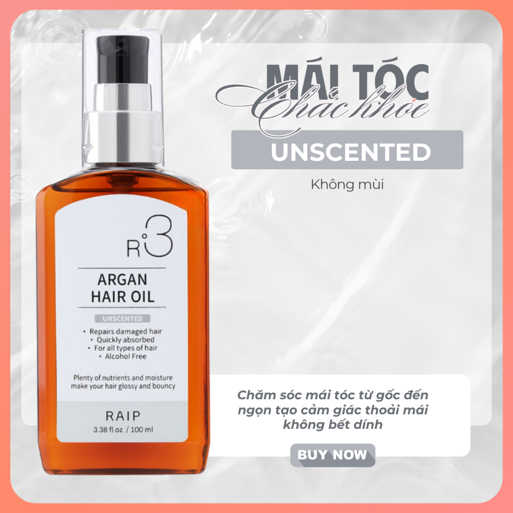 Tinh dầu dưỡng tóc RAIPLAP R3 Argan Unscented không mùi chăm sóc và phục hồi mái tóc hư tổn | BigBuy360 - bigbuy360.vn