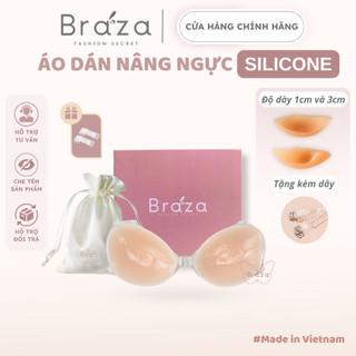  Áo Dán Nâng Ngực Tạo Khe Silicone Cài Trước Dính Siêu Chắc Tái Sử Dụng Nhiều Lần Cao Cấp BRAZA 