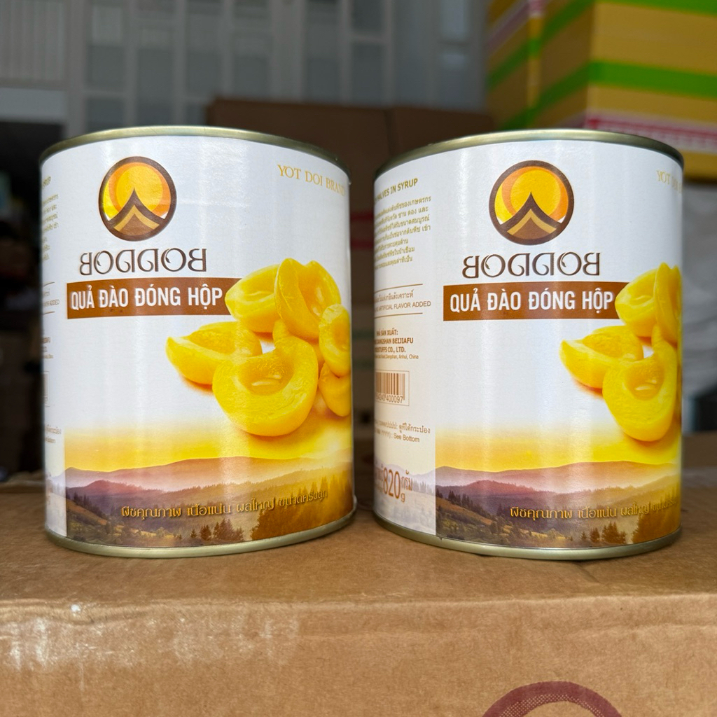 Đào Ngâm Thái Lan BODDOB  Hộp 820g