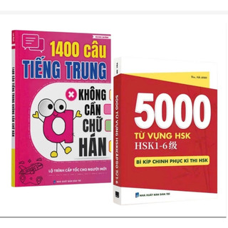 Sách - Combo 1400 câu tiếng trung không cần chữ Hán+5000 từ vựng HSK1-6 ( Tặng kèm file nghe )