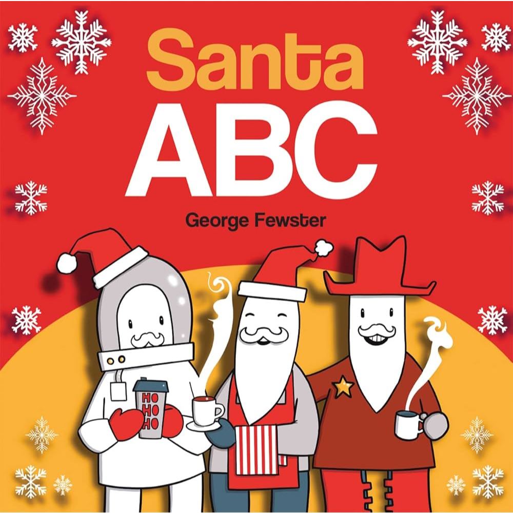 Sách - Santa ABC – board book chủ đề bảng chữ cái, hình ông già Noel cực dễ thương, giúp bé học ABC