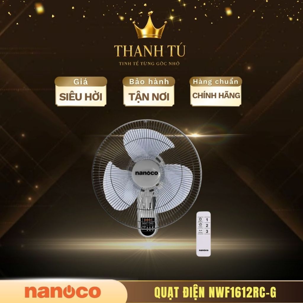 Quạt cây Nanoco NWF1612RC-G/NWF1612RC-BL/NWF1612RC-BE/NWF1612RC-CB – Làm mát nhanh, phù hợp mọi khôn