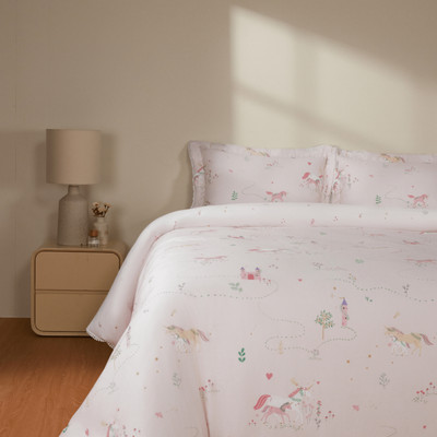 Bộ ga gối cao cấp Everon print hiện đại sang trọng (Bộ ga phủ: 1 ga phủ+1 Vỏ chăn + 2 vỏ gối nằm - BST2026 Đơm Hoa)