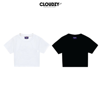 Áo thun croptop phông trơn cộc tay nữ cổ tròn ôm vải cotton co giãn 4 chiều CLOUDZY CROPTOP TRƠN