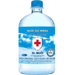 Nước Súc Miệng Dr. Muối Truyền Thống 1 Lít và Hương Vỏ Chanh 1 Lít
