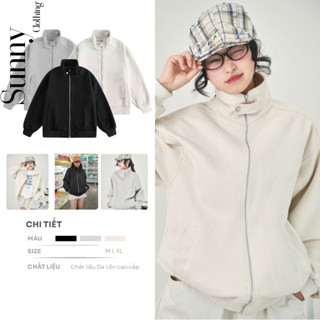  Áo khoác bóng chày chất da lộn cao cấp dày dặn da mềm form Hàn Quốc nam nữ unisex - SNAKA77 