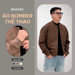  Áo khoác da lộn cổ Bomber BADASS phong cách thể thao ADLTK602 