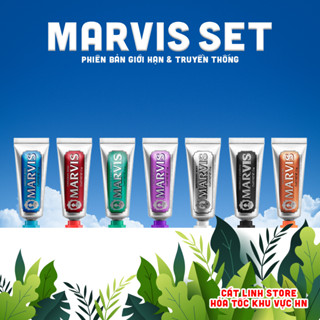  Kem đánh răng cao cấp Marvis Mini Set 3x25ml Tea Collection Earl Grey Tea Creamy Matcha Tea Blossom Tea 