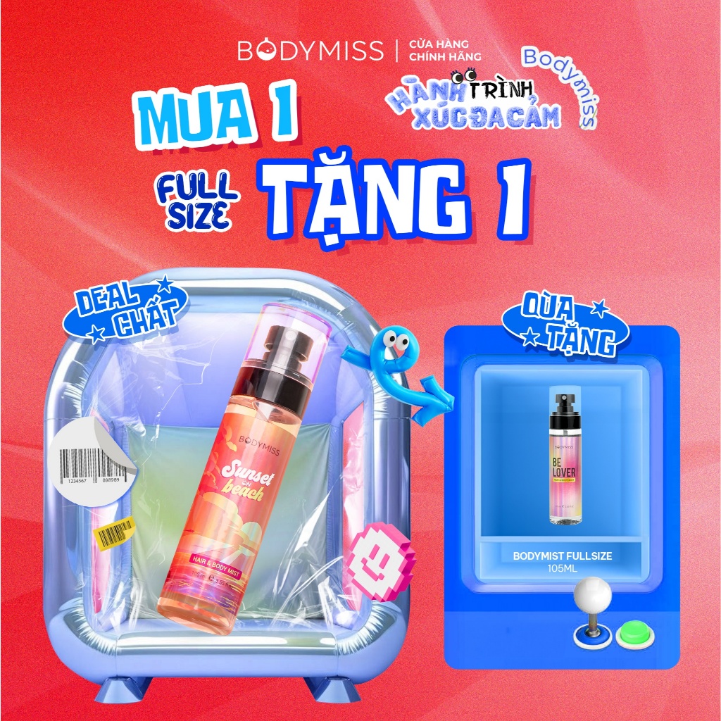 BODYMISS Body Mist Sunset Xạ Hương Trái Cây, Xịt Thơm Toàn Thân Mùi Ấm Áp, Phù Hợp Nữ Tính