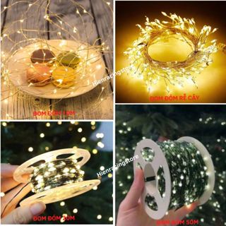  Dây Đèn LED Hạt Gạo Đom Đóm Dây Đồng Xanh Trang Trí Cây Thông Noel Giáng Sinh Tiệc Quán Cafe 