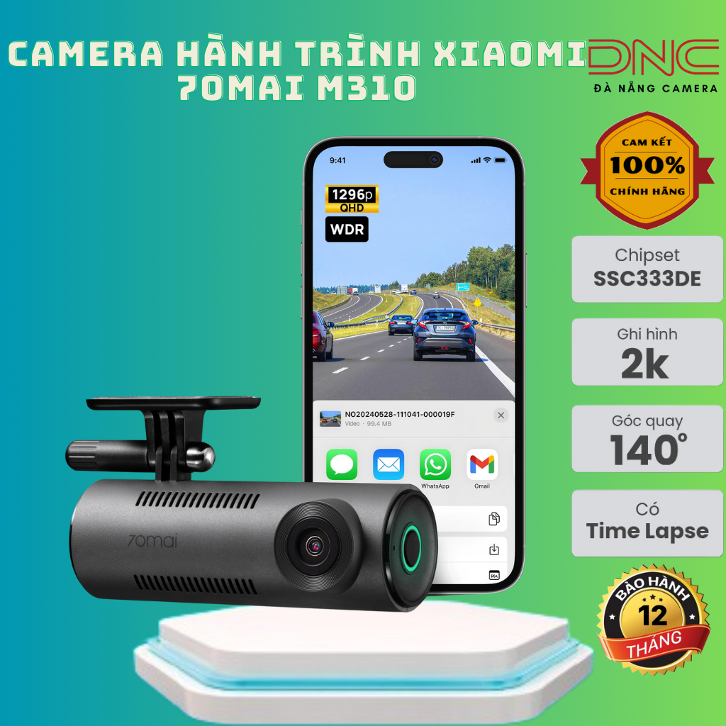 Camera Hành Trình Ô Tô 70MAI M310 Quốc Tế Ghi Hình 2K Sắc Nét