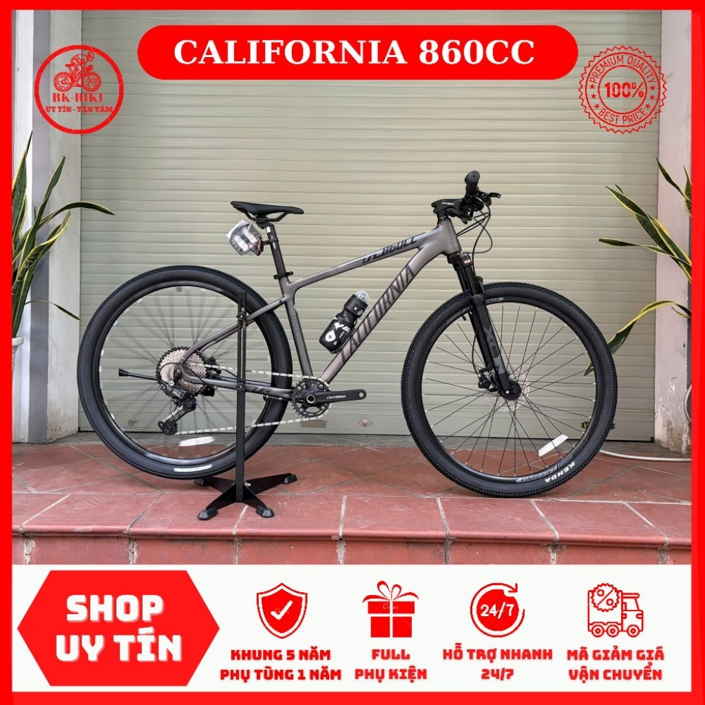 Xe Đạp CALIFORNIA 860CC • Khung nhôm, phanh dầu, trục rỗng, đùm 4 bạc cối thả HG
