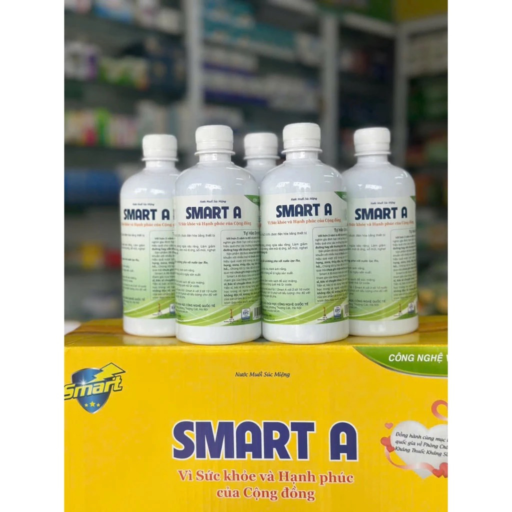 Thùng 10 chai Smart A, Dung dịch nước 💦 muối điện hoá Smart A sát khuẩn vết thương & vệ sinh tai mũi