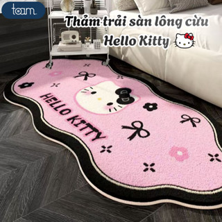  Thảm Trải Sàn Lông Cừu Hello Kitty Giả Cashmere Mềm Mại Thảm Dài Chùi Chân Decor Phòng Ngủ 