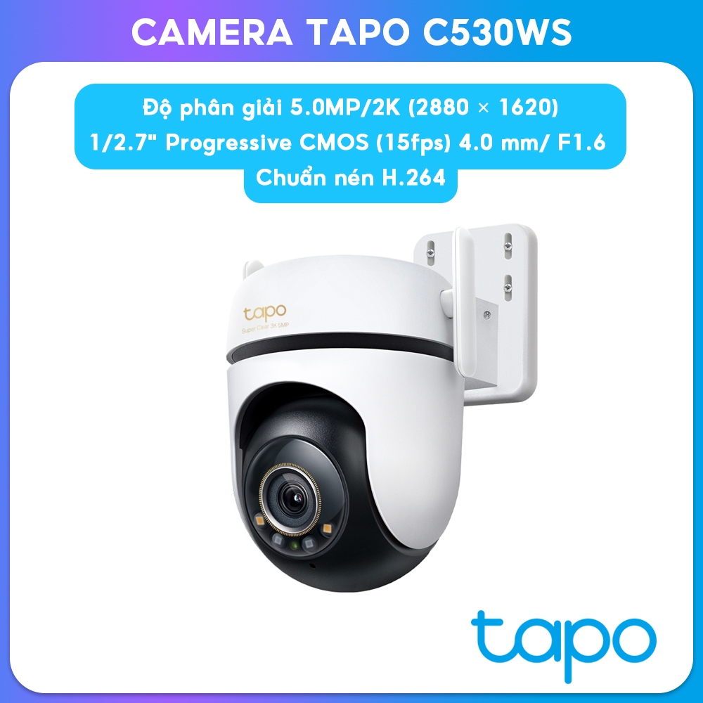 Camera ngoài trời TAPO C530WS chế độ ngày đêm, chống ngược ánh sáng. Bảo Hành Chính Hãng