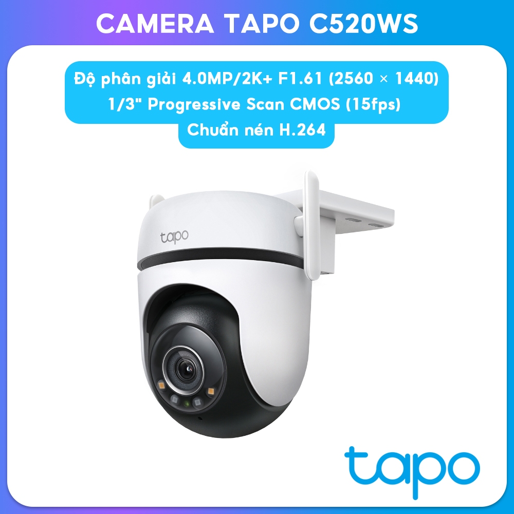 Camera ngoài trời TAPO C520WS chế độ ngày đêm, chống ngược ánh sáng. Bảo Hành Chính Hãng