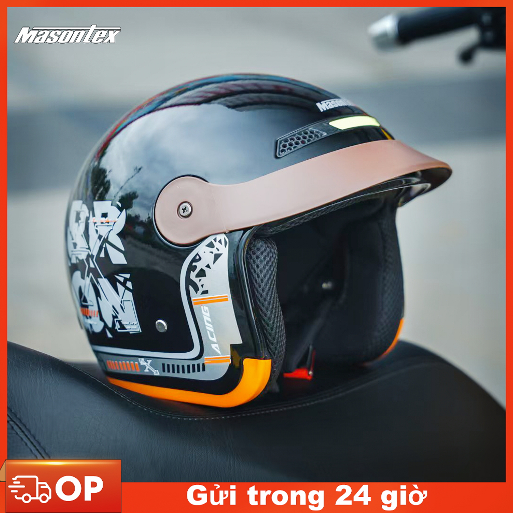 Mu bao hiem co dien MASONTEX Vo ABS chac chan Kinh an tien loi Lot mem thao roi Nhieu mau Size Free