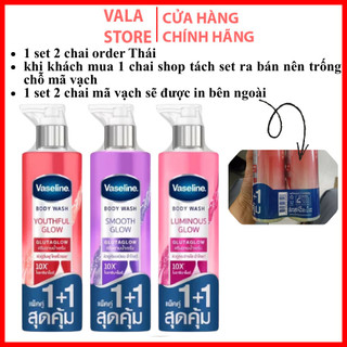   Chuẩn Thái  Sữa Tắm Trắng Da Vaseline Body Wash GlutaGlow 10X Cho Da Ẩm Mượt Căng Bóng 425ml 
